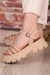 Vojo 1050 Comfort Taban Topuklu Lastikli Kadın Sandalet - 12