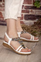 Vojo Jessy Comfort Taş Detaylı Lastikli Kadın Sandalet - 7