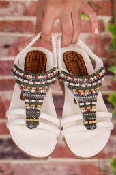 Vojo Jessy Comfort Taş Detaylı Lastikli Kadın Sandalet - 9