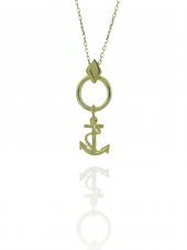 14 Ayar Altın Taşsız Sade Çapa Çipa Kolye thumbnail 3