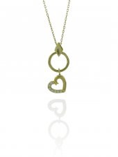 14 Ayar Altın Sallantılı Kalp Çok Şık Kolye thumbnail 3