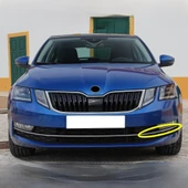 Skoda Octavia MK3 2017-2020 Ön Tampon Sol Sis Farı Kapağı Krom Çıtası 5E0853767 - 1
