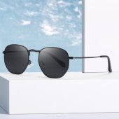 Güneş Gözlüğü Beşgen Sarı Çerçeve Kahverengi Cam Unisex - 7