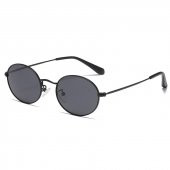 Oval Güneş Gözlüğü  Sarı Çerçeve Siyah Cam Unisex - 10