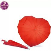 Kalp Şemsiye Kırmızı Kalp Şeklinde Şemsiye Özel Tasarımlı Büyük Boy Boston Şemsiye thumbnail 4