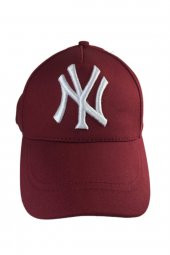 Bordo Beyaz NY Nakışlı Şapka - 1