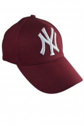 Bordo Beyaz NY Nakışlı Şapka - 2