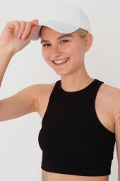 Unisex Beyaz Düz Şapka - 1