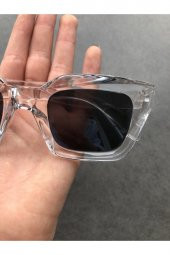 Cat Eye Kristal Şeffaf Kadın Güneş Gözlüğü thumbnail 1