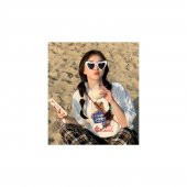 Kalp Çerçeve Güneş Gözlüğü Cat Eye Kalp Gözlük - 11