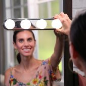 Kablosuz Parlak Banyo Stüdyo Makyaj Aynası Işığı Pilli Vantuzlu Taşınabilir 4 Led Ampul - 2
