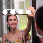 Kablosuz Parlak Banyo Stüdyo Makyaj Aynası Işığı Pilli Vantuzlu Taşınabilir 4 Led Ampul - 4
