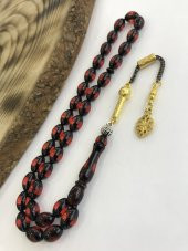Sürmeli Model Kırmızı Tonda Toz Kehribar Tesbih - 2