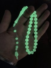 Sistem Püsküllü Karanlıkta Parlayan Kedi Göz Toz Kehribar Tesbih thumbnail 1