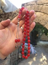 Vişne Çürüğü Tonunda Beyzi Kesim İran Bağası Toz Kehribar Tesbih - 1