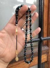 Sürmeli Model Su Yeşili Tonunda Toz Kehribar Tesbih - 1