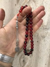 Küre Model Yoğun Hareli Ateş Kehribar Benzetmesi Beyrut Damlası Tesbih - 1