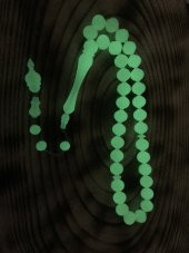 Sistem Püsküllü Karanlıkta Parlayan Kedi Göz Toz Kehribar Tesbih thumbnail 3