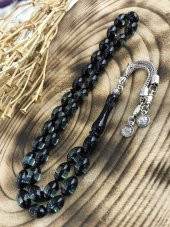 Sürmeli Su Yeşili Toz Kehribar Tesbih - 1