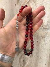 Küre Model Yoğun Hareli Ateş Kehribar Benzetmesi Beyrut Damlası Tesbih - 1