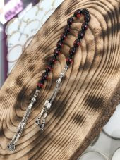 Kırmızı Sürmeli Model Toz Kehribar Zaza Tesbih thumbnail 2