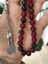 Küre Model Yoğun Hareli Ateş Kehribar Benzetmesi Beyrut Damlası Tesbih - 2