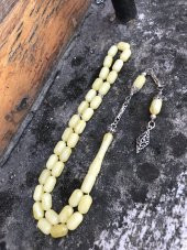 Yoğun Hareli Beyrut Damlası Kapsül Kesim Toz Kehribar Tesbih - 2