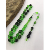 Sürmeli Model Yeşil Tonda Toz Kehribar Tesbih - 1