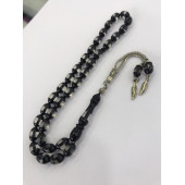 Hareli Siyah Tonda Toz Kehribar Tesbih - 1
