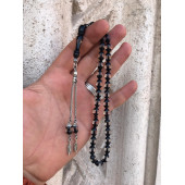 Hareli Siyah Tonda Toz Kehribar Tesbih - 2