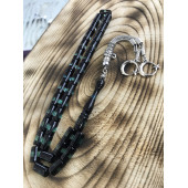 Sürmeli  Açık yeşil Tonda Kesme Toz Kehribar Tesbih - 1