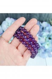 Ametist Doğal Taş Bileklik 8mm küre - 1