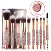 Özel Rose Çantalı Makyaj Fırça Seti - 2