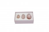 Kuvars Roller Ve yaprak Şeklinde Gua Sha taşı + Kuvars Yoni Egg Set - 3