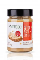 Wefood Şekersiz Sade 100 Fıstık Ezmesi 300 gr (Fıstık Parçacıklı) - 1