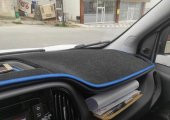 2015-2020 Modellerine Uygun Fiat Doblo Torpido Koruma Halısı Siyah Kenar Renk Mavi - 2