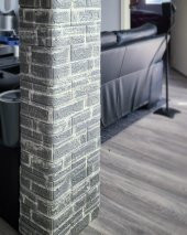 Renkli Duvarlar 3D Koyu Gri Tonlu Kendinden Yapışkanlı Duvar Kağıdı Paneli NW24 thumbnail 4