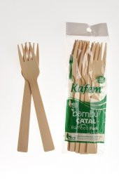 AHŞAP ÇATAL BAMBU 10 ADET - 1