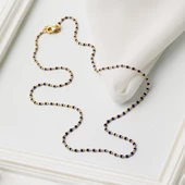 Lacivert Mineli Kolye Bileklik Altın Set thumbnail 7