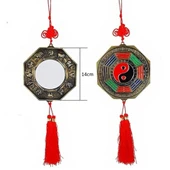 Çin Feng Shui Bagua Bakır Ayna 14 cm Köşeli - 1