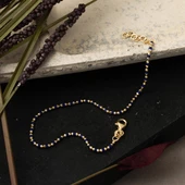 Lacivert Mineli Kolye Bileklik Altın Set thumbnail 6