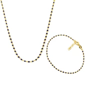 Lacivert Mineli Kolye Bileklik Altın Set thumbnail 1