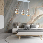 TT Aydınlatma TT007-3S MBY  Mermer Desen 3 lü Sıralı Beyaz Lüks Av thumbnail 2