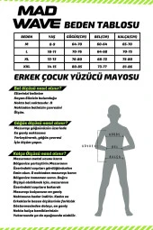 Mad Wave Erkek Siyah Çocuk Jammer Yüzücü Mayosu - 8