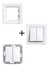 Schneider Asfora Beyaz İkili Vavien (Çerçevelidir) thumbnail 1