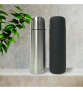 Bardak Kapaklı Deri Kılıflı 500 Ml Çelik Termos - 4