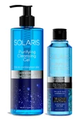 Solaris Yağlı ve Karma Ciltler İçin Siyah Nokta Karşıtı Arındırıcı Yüz Temizleme Jeli 400ml Ve Toniği 200ml - 1