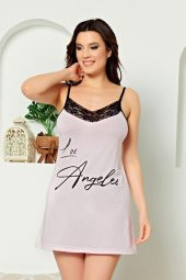 Gri Renkli ve Baskılı Pamuk SNWG-1009 Askılı Yaka Kadın Tunik - 1