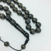 OSMANLI SARAYI YÜSUR GÜMÜŞ İŞL. 14MM TESBİH thumbnail 2