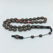 OSMANLI SARAYI YÜSUR GÜMÜŞ KRMZ 13X15 TESBİH thumbnail 3